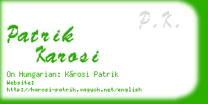 patrik karosi business card