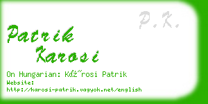 patrik karosi business card